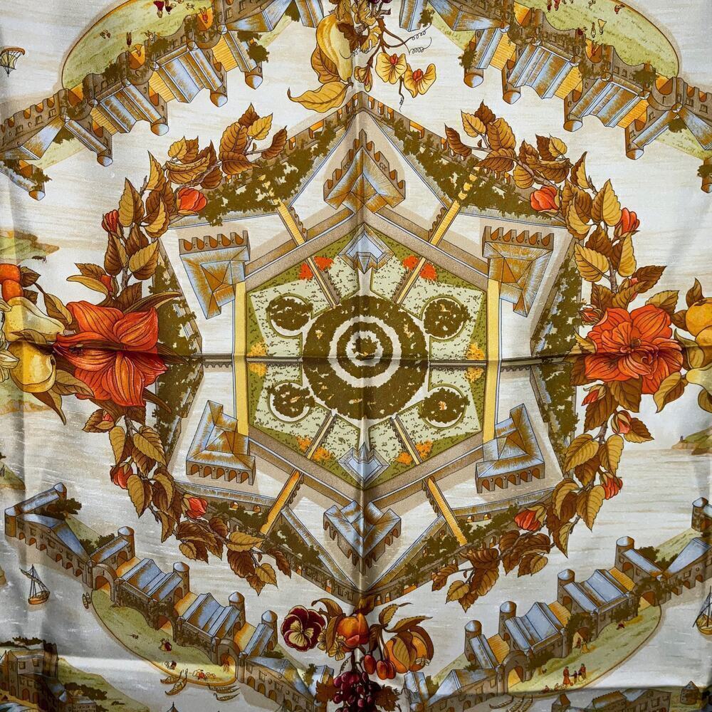 Hermes Carré Scarf 90cm AU PAYS DE COCAGNE Light blue - Picture 6 of 12
